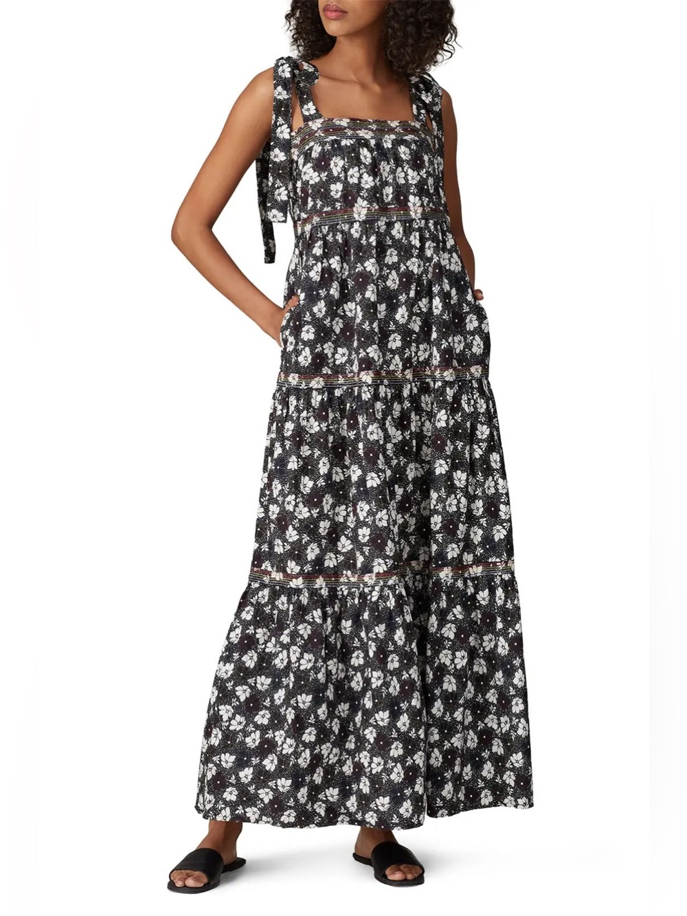 Warm Big Love Dress Dark Floral Tiered Maxi Dress Medium (brand size 2) Bohemian